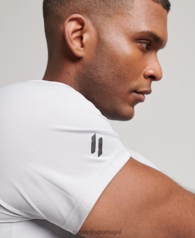 train active t-shirt de manga curta gráfica homens cinza claro roupas Superdry 2208H1421
