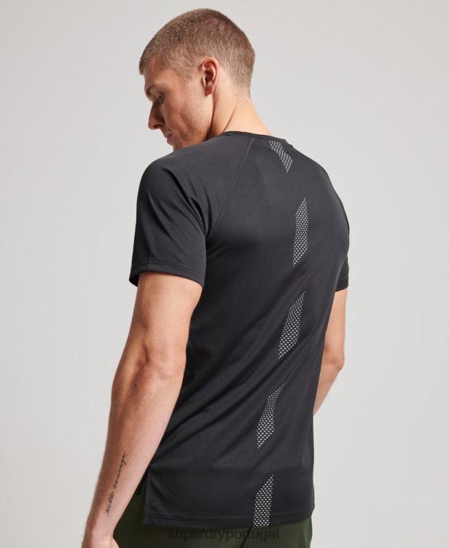train active t-shirt de manga curta gráfica homens preto roupas Superdry 2208H1423