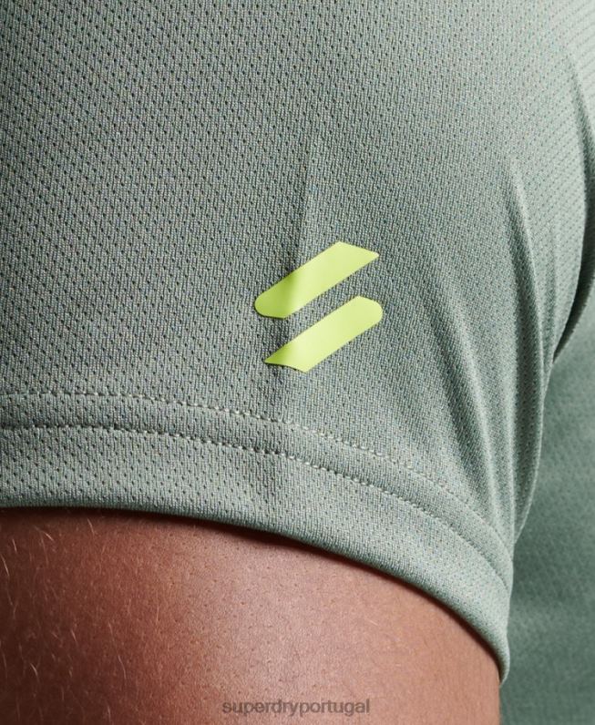 train active t-shirt de manga curta gráfica homens verde roupas Superdry 2208H1417