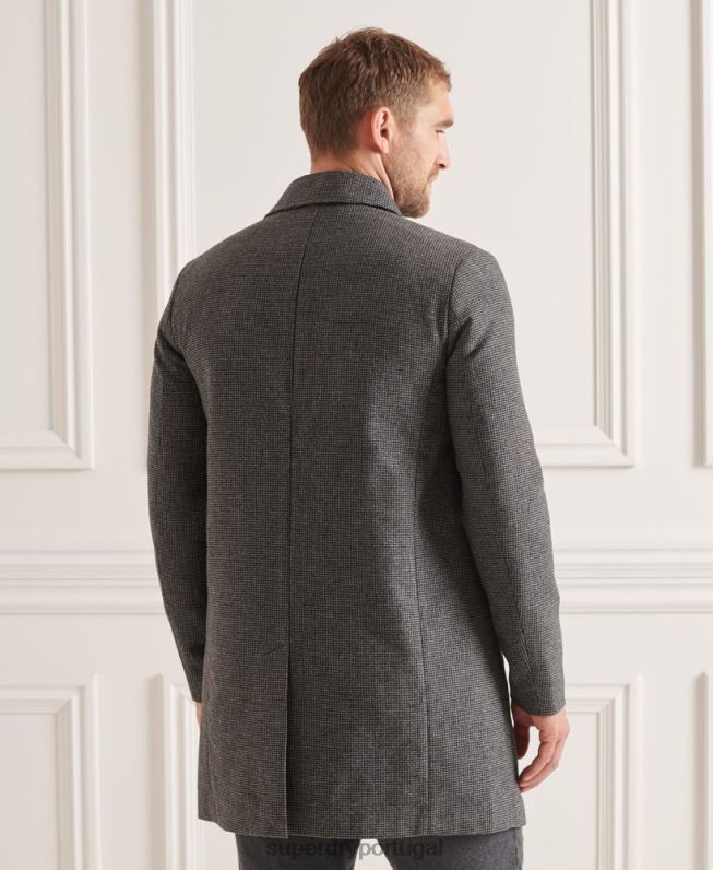 casaco de carro de lã leve de estúdios homens cinza roupas Superdry 2208H4624