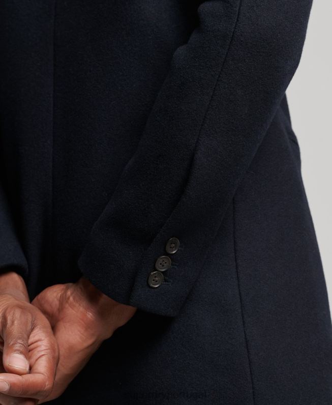 casaco de cidade de lã forro destacável homens marinha roupas Superdry 2208H1023