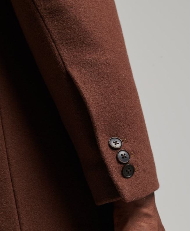 casaco de cidade de lã forro destacável homens marrom roupas Superdry 2208H972