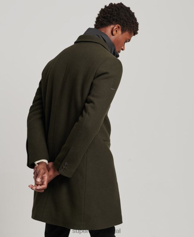 casaco de cidade de lã forro destacável homens verde roupas Superdry 2208H1043