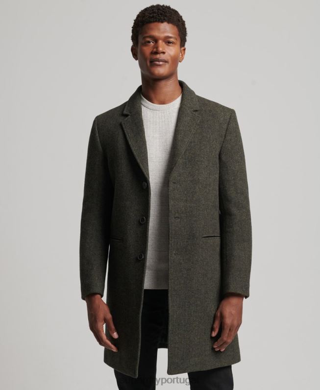 casaco de cidade de lã forro destacável homens verde roupas Superdry 2208H1113