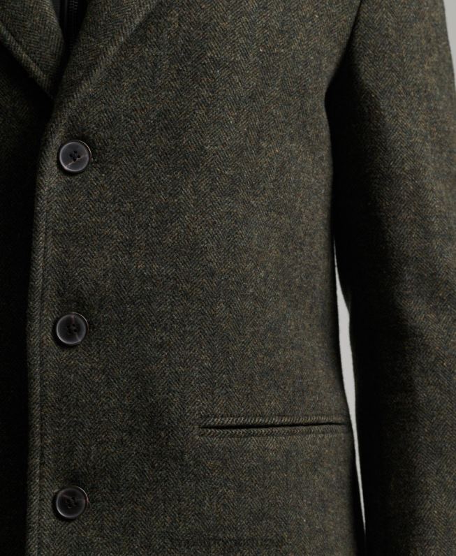casaco de cidade de lã forro destacável homens verde roupas Superdry 2208H1113