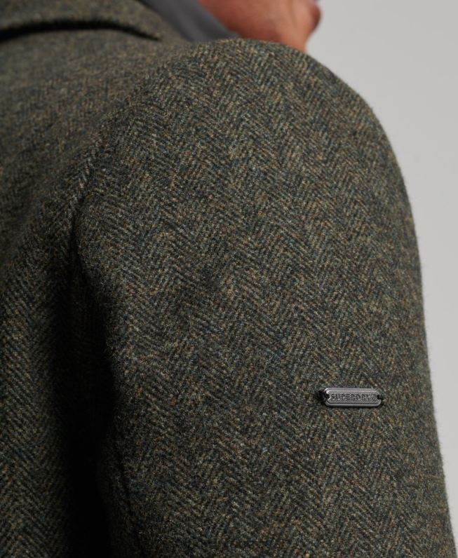 casaco de cidade de lã forro destacável homens verde roupas Superdry 2208H1113