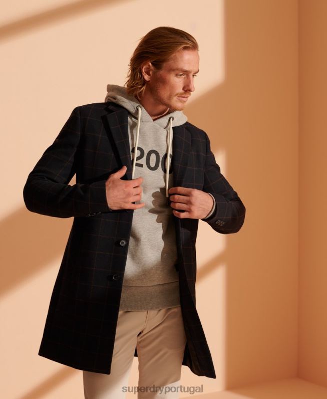 casaco de lã fundação homens marinha roupas Superdry 2208H1197