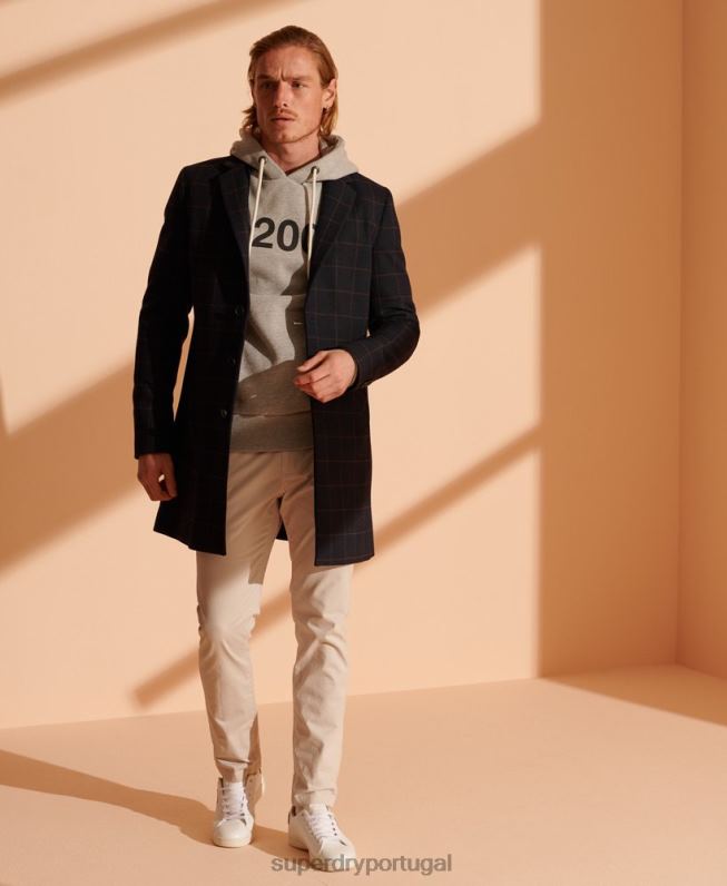 casaco de lã fundação homens marinha roupas Superdry 2208H1197