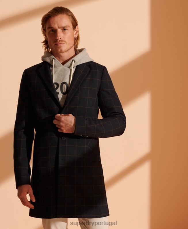 casaco de lã fundação homens marinha roupas Superdry 2208H1197