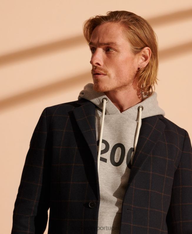casaco de lã fundação homens marinha roupas Superdry 2208H1197