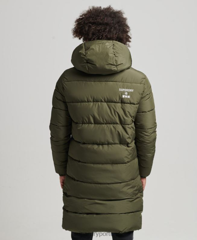 casaco espinhel com capuz logo homens caqui roupas Superdry 2208H4526