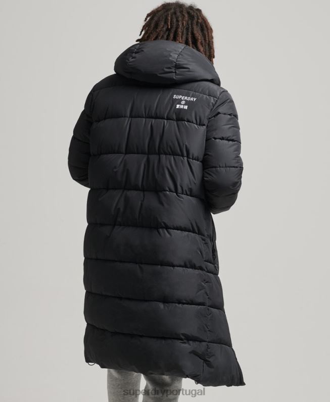 casaco espinhel com capuz logo homens preto roupas Superdry 2208H4481