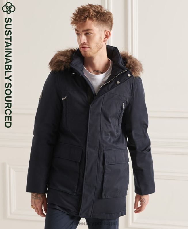 casaco everest down parka studios homens marinha roupas Superdry 2208H4578
