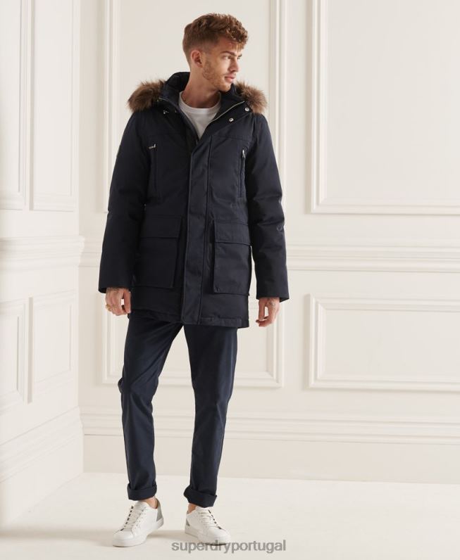 casaco everest down parka studios homens marinha roupas Superdry 2208H4578