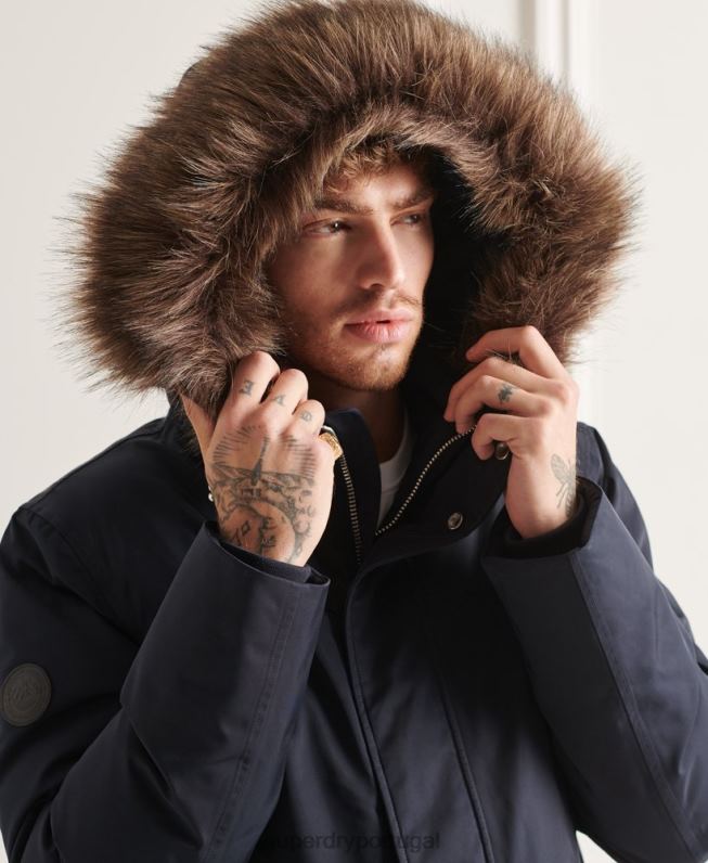 casaco everest down parka studios homens marinha roupas Superdry 2208H4578