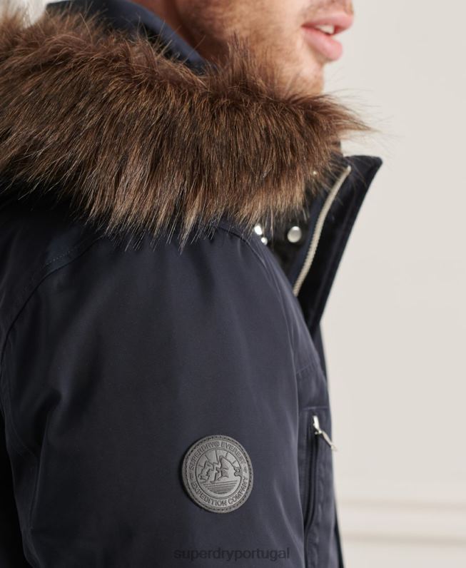 casaco everest down parka studios homens marinha roupas Superdry 2208H4578