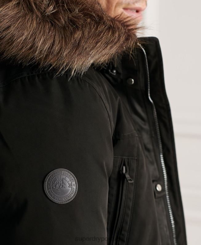 casaco everest down parka studios homens preto roupas Superdry 2208H4742