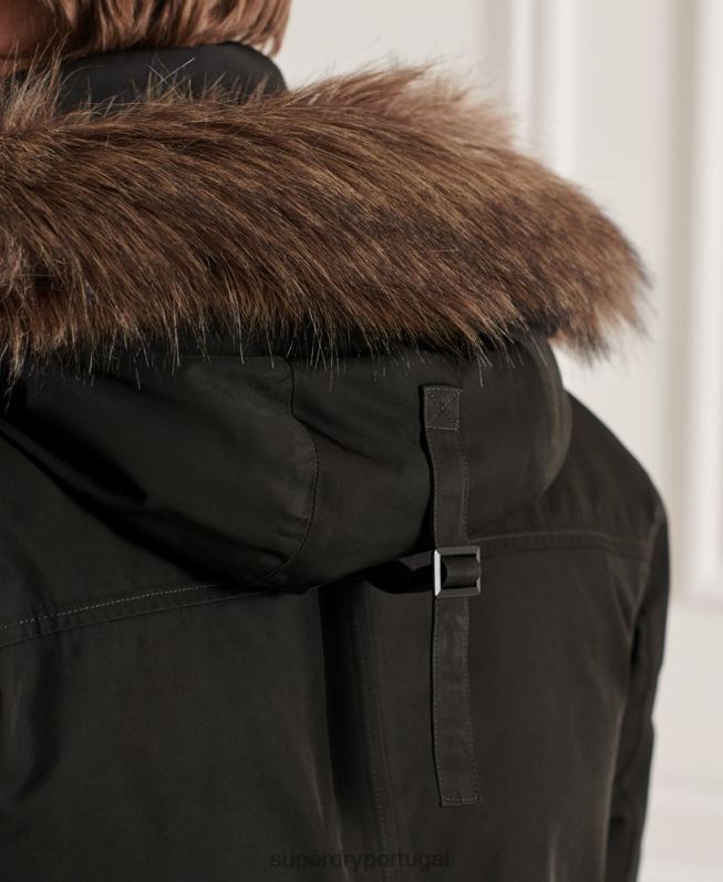 casaco everest down parka studios homens preto roupas Superdry 2208H4742