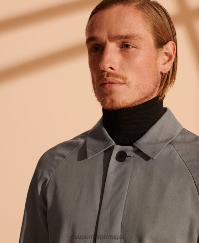 casaco mac clássico edição limitada homens cinza claro roupas Superdry 2208H1148