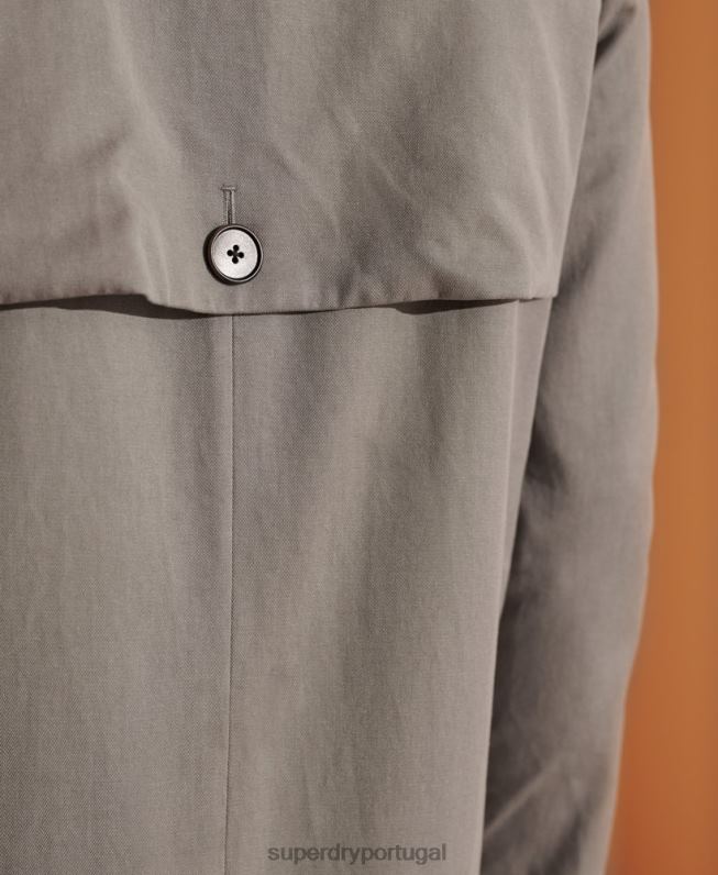 casaco mac clássico edição limitada homens cinza claro roupas Superdry 2208H1148