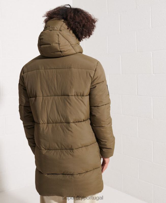 casaco parka acolchoado expedição homens caqui roupas Superdry 2208H4502