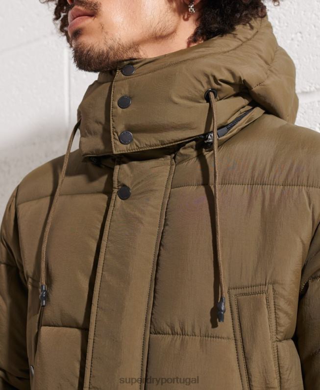 casaco parka acolchoado expedição homens caqui roupas Superdry 2208H4502