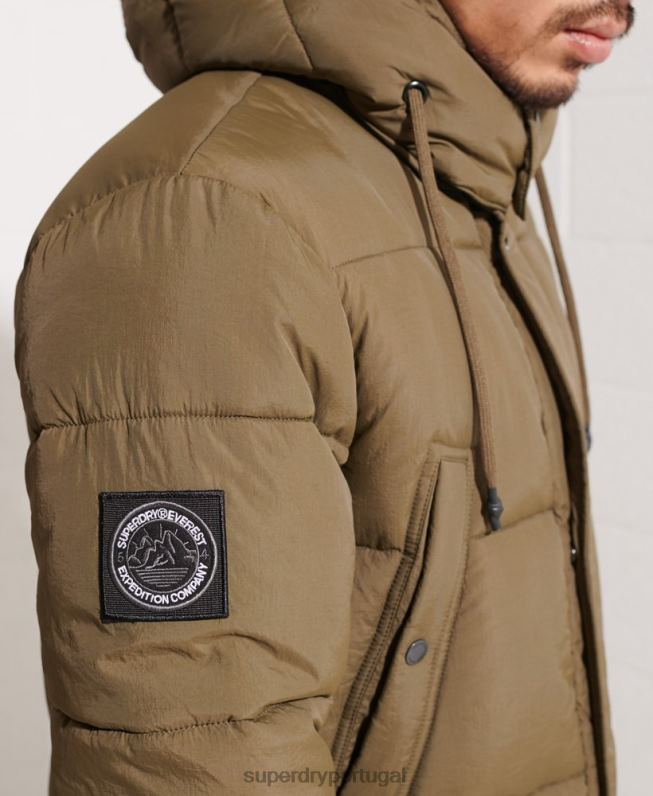 casaco parka acolchoado expedição homens caqui roupas Superdry 2208H4502