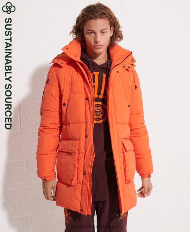 casaco parka acolchoado expedição homens laranja roupas Superdry 2208H4511