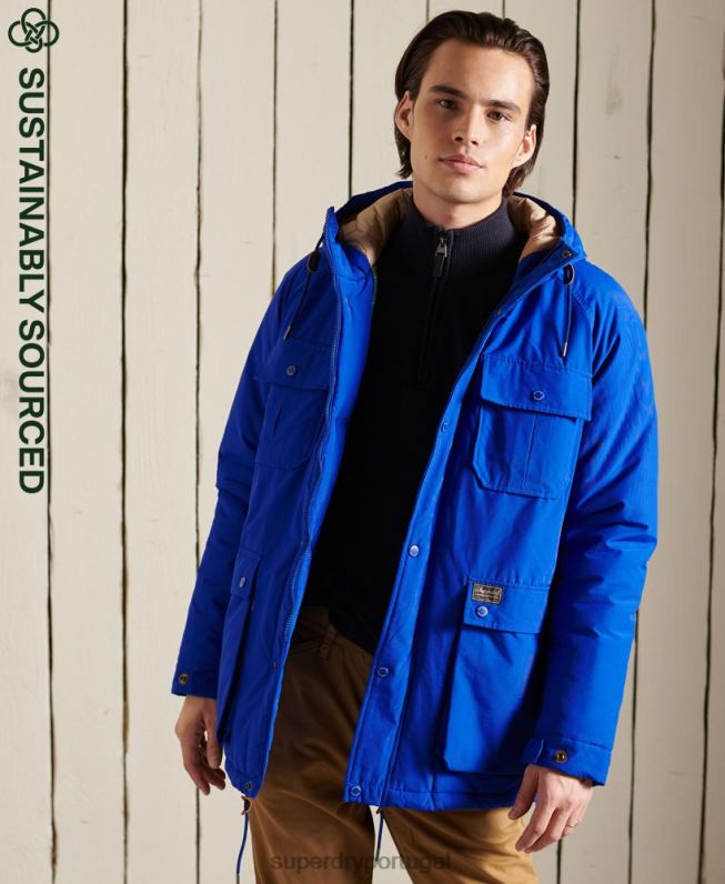 casaco parka acolchoado montanha homens azul roupas Superdry 2208H4684