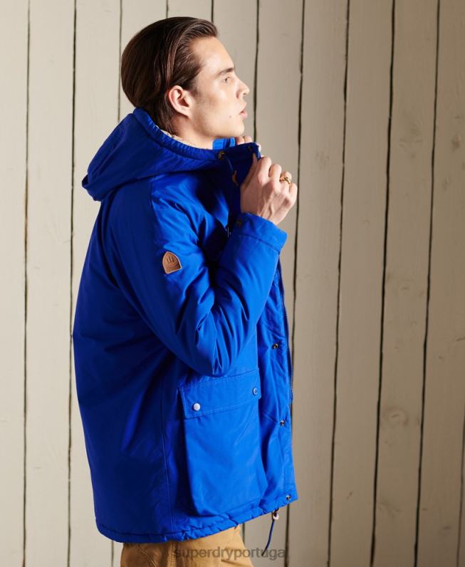 casaco parka acolchoado montanha homens azul roupas Superdry 2208H4684