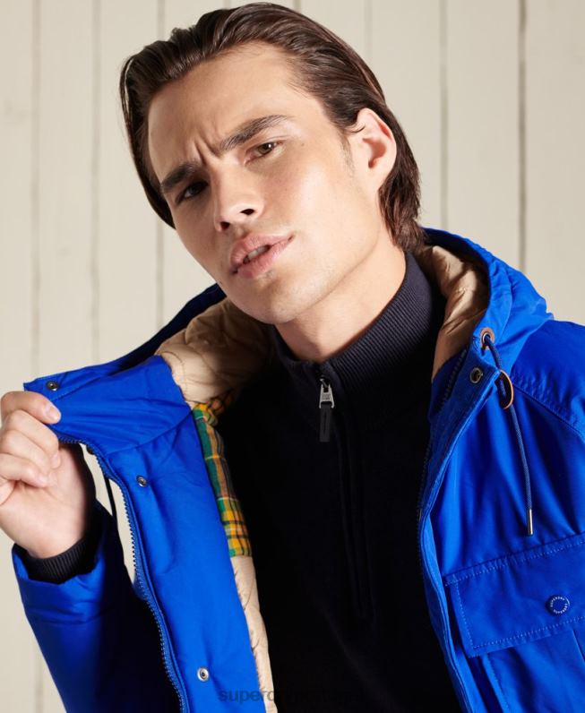casaco parka acolchoado montanha homens azul roupas Superdry 2208H4684
