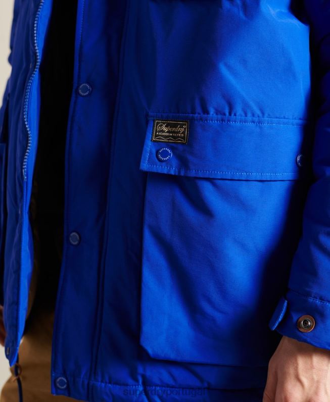 casaco parka acolchoado montanha homens azul roupas Superdry 2208H4684