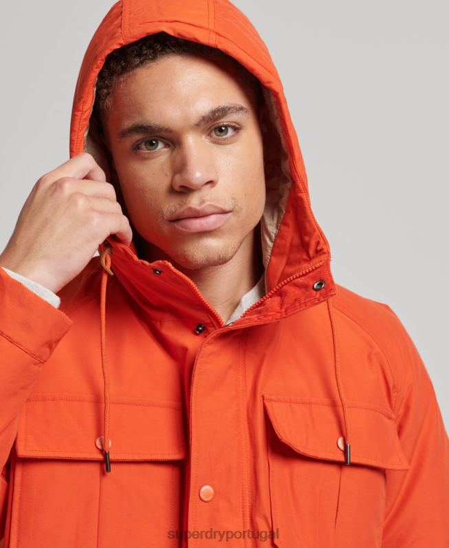casaco parka acolchoado montanha homens laranja roupas Superdry 2208H4532
