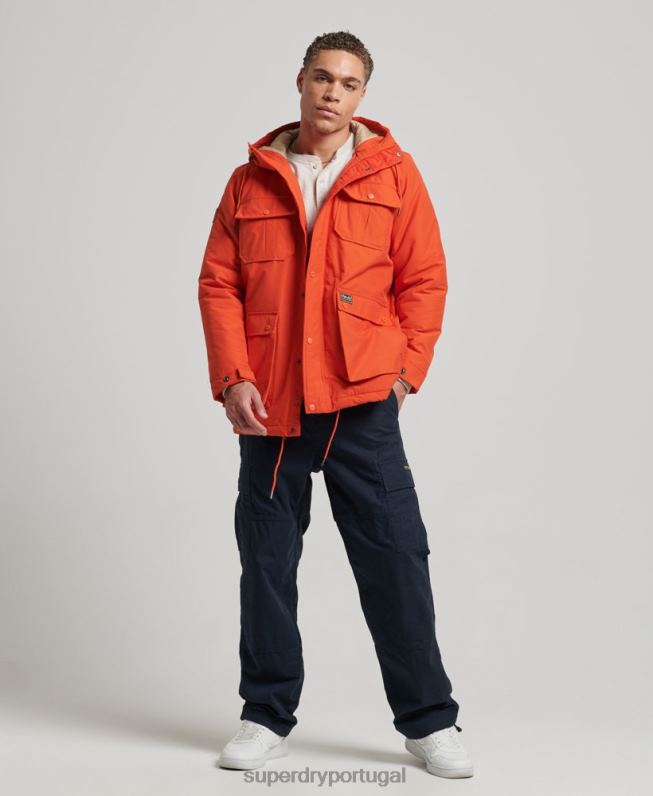 casaco parka acolchoado montanha homens laranja roupas Superdry 2208H4532