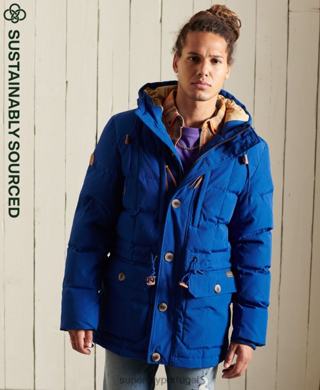 casaco parka de expedição de montanha homens azul roupas Superdry 2208H4537