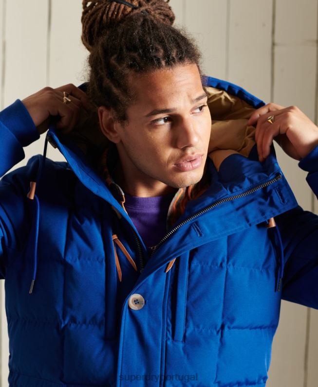 casaco parka de expedição de montanha homens azul roupas Superdry 2208H4537