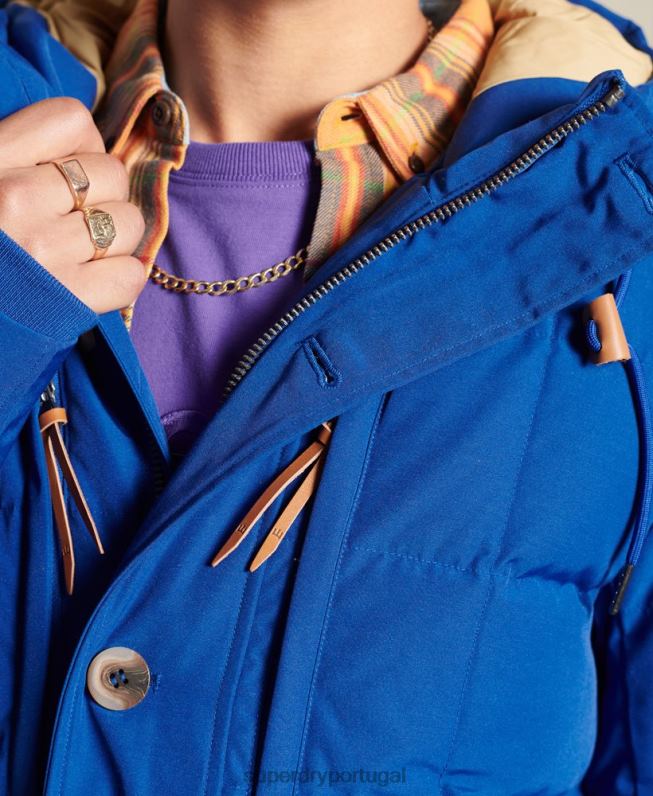 casaco parka de expedição de montanha homens azul roupas Superdry 2208H4537