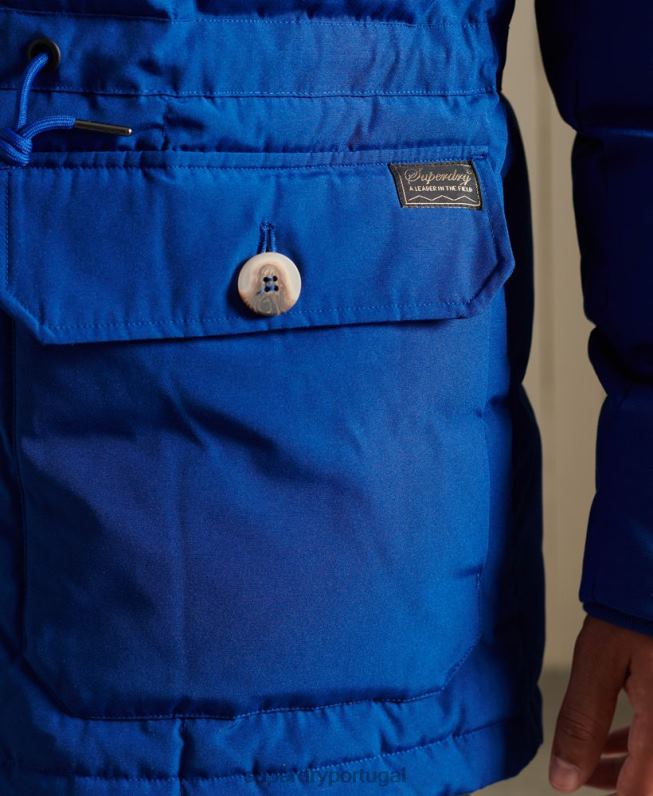 casaco parka de expedição de montanha homens azul roupas Superdry 2208H4537