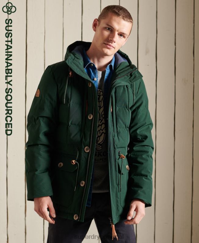 casaco parka de expedição de montanha homens verde roupas Superdry 2208H4485
