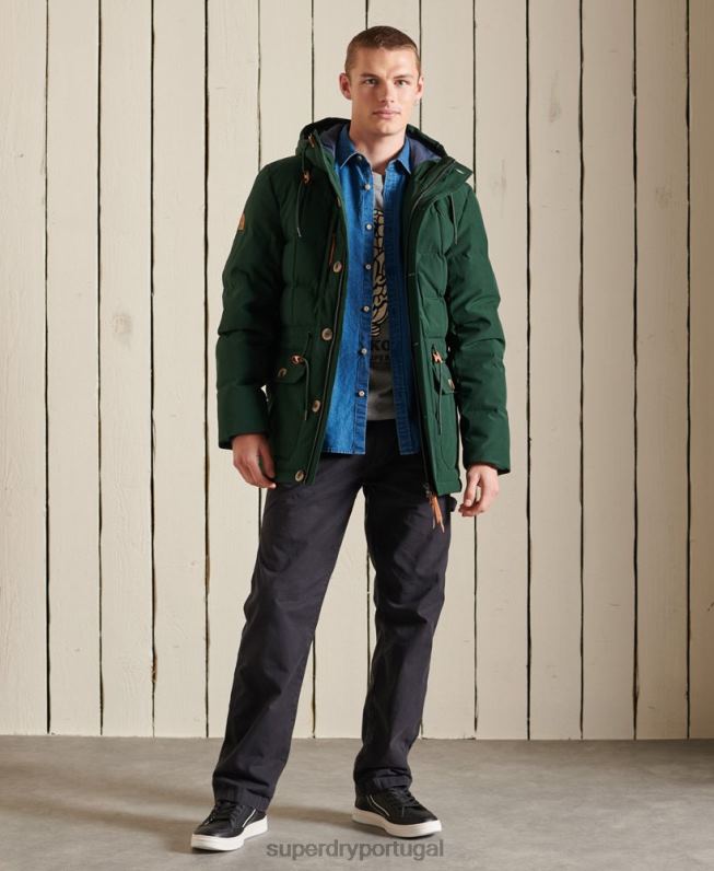 casaco parka de expedição de montanha homens verde roupas Superdry 2208H4485