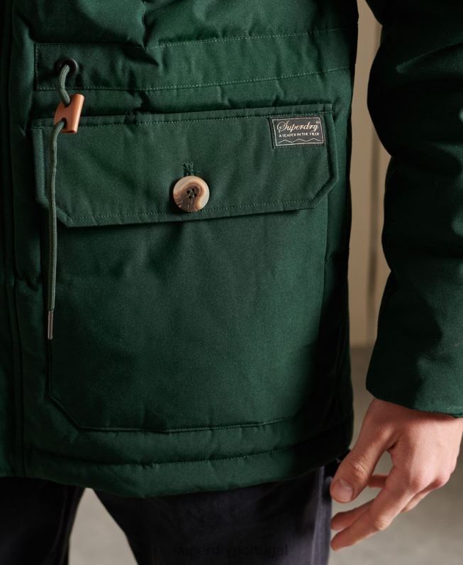 casaco parka de expedição de montanha homens verde roupas Superdry 2208H4485