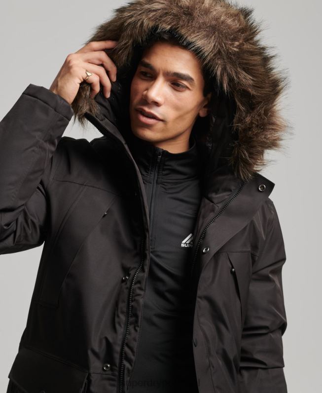 casaco parka de neve everest down homens preto roupas Superdry 2208H4643