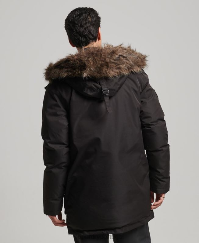 casaco parka de neve everest down homens preto roupas Superdry 2208H4643