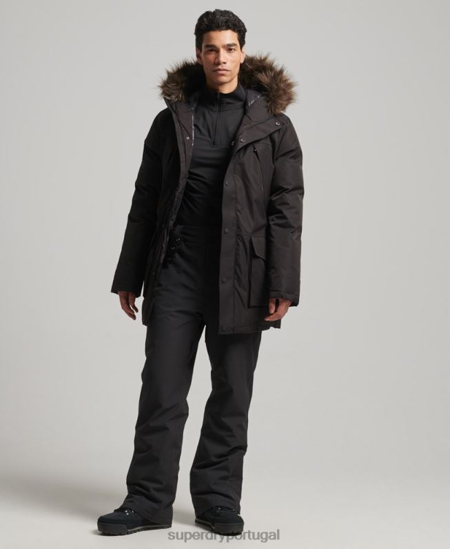 casaco parka de neve everest down homens preto roupas Superdry 2208H4643