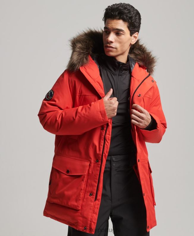 casaco parka de neve everest down homens vermelho roupas Superdry 2208H4515