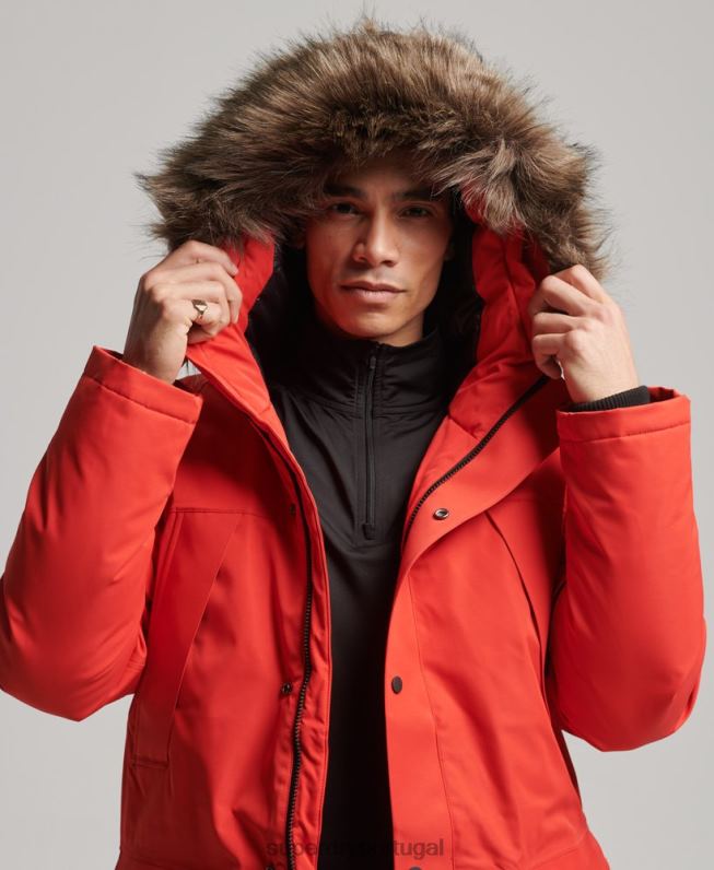 casaco parka de neve everest down homens vermelho roupas Superdry 2208H4515