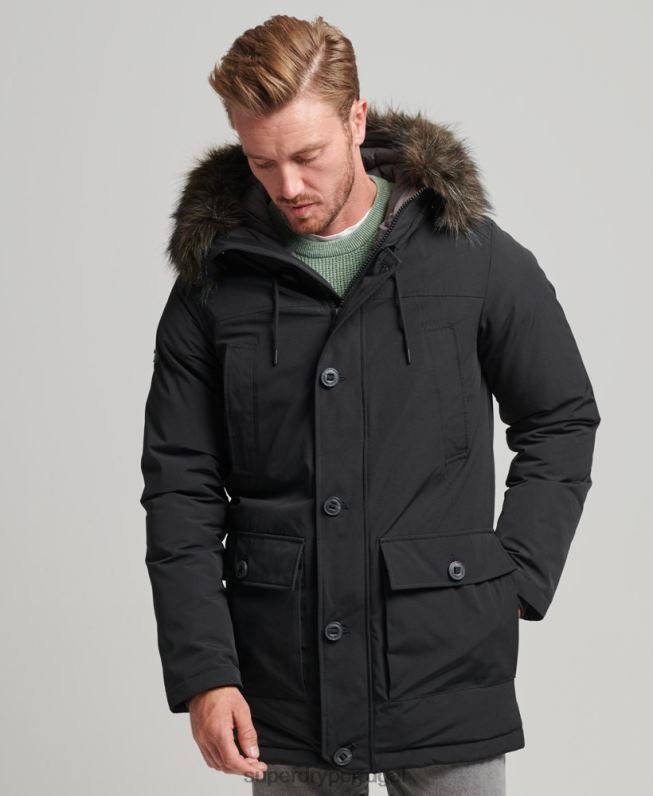 casaco parka novato homens cinza escuro roupas Superdry 2208H4577