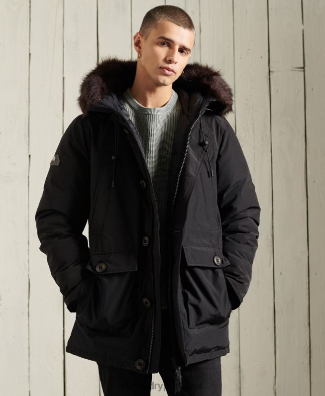 casaco parka novato homens preto roupas Superdry 2208H4734