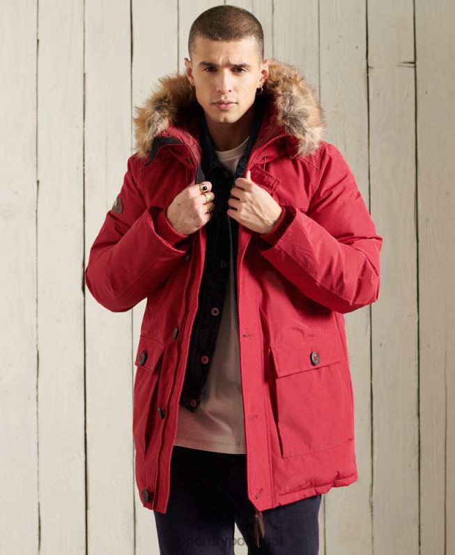 casaco parka novato homens vermelho roupas Superdry 2208H1175