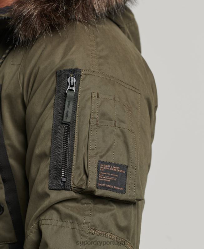 casaco parka original e vintage homens verde roupas Superdry 2208H4573